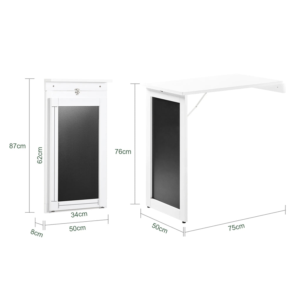 SoBuy FWT20-W Wall Table Folding Table dining table Kitchen Table Memoboard BHT: 50x76x75cm