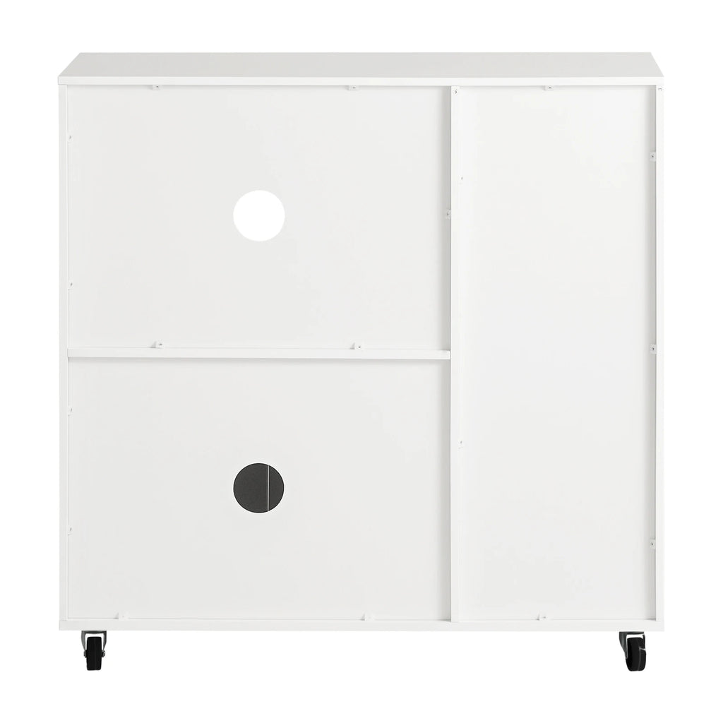 SoBuy FSB78 Sideboard on Roller Kitchen Trolley Microwave wardrobe Kitchen wardrobe Trolley storage s wardrobe kitchen chest of drawers White