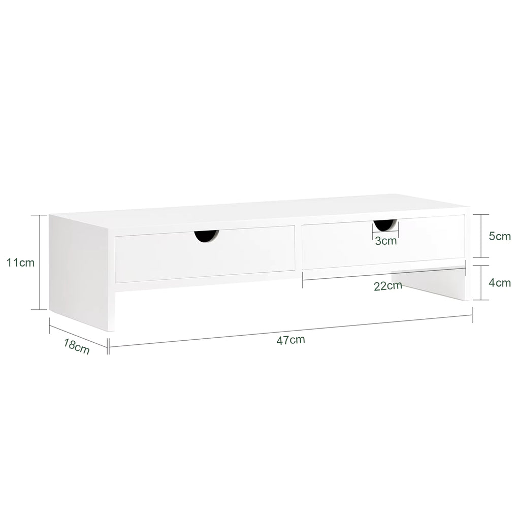 SoBuy BBF02 monitor screen stand monitor increase monitor stand with 2 drawers BHT approx. 47x11x18cm