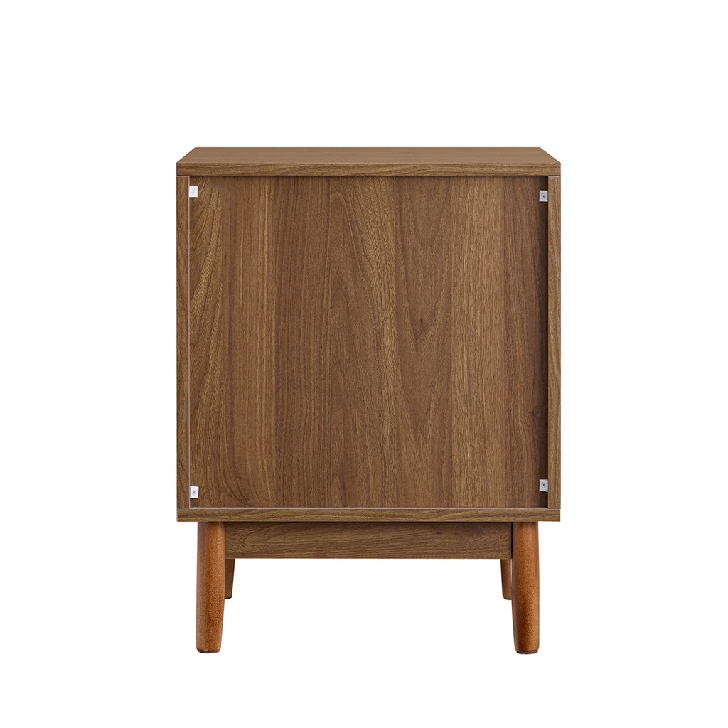 SoBuy FBT170-N vintage bedside table with 2 drawers, wood side table table with rubber tree wooden legs Brown 45 × 40 × 58