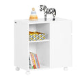 SoBuy ASK05-W files wardrobe file wardrobe cart printer table printing stand roll container with 4 rolls storage wardrobe wardrobe