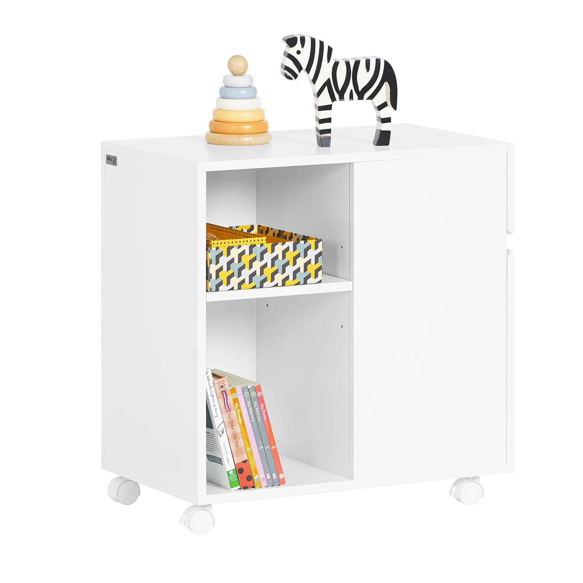 SoBuy ASK05-W files wardrobe file wardrobe cart printer table printing stand roll container with 4 rolls storage wardrobe wardrobe