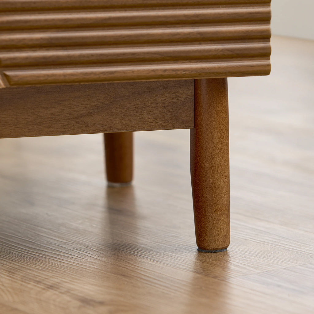 SoBuy FBT170-N vintage bedside table with 2 drawers, wood side table table with rubber tree wooden legs Brown 45 × 40 × 58
