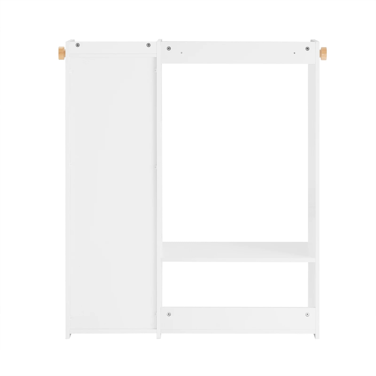 SoBuy KMB110-W Children's wardrobe closet Children's Shelf with Doors wardrobe Children Shelf Stand wardrobe White 94x110x35