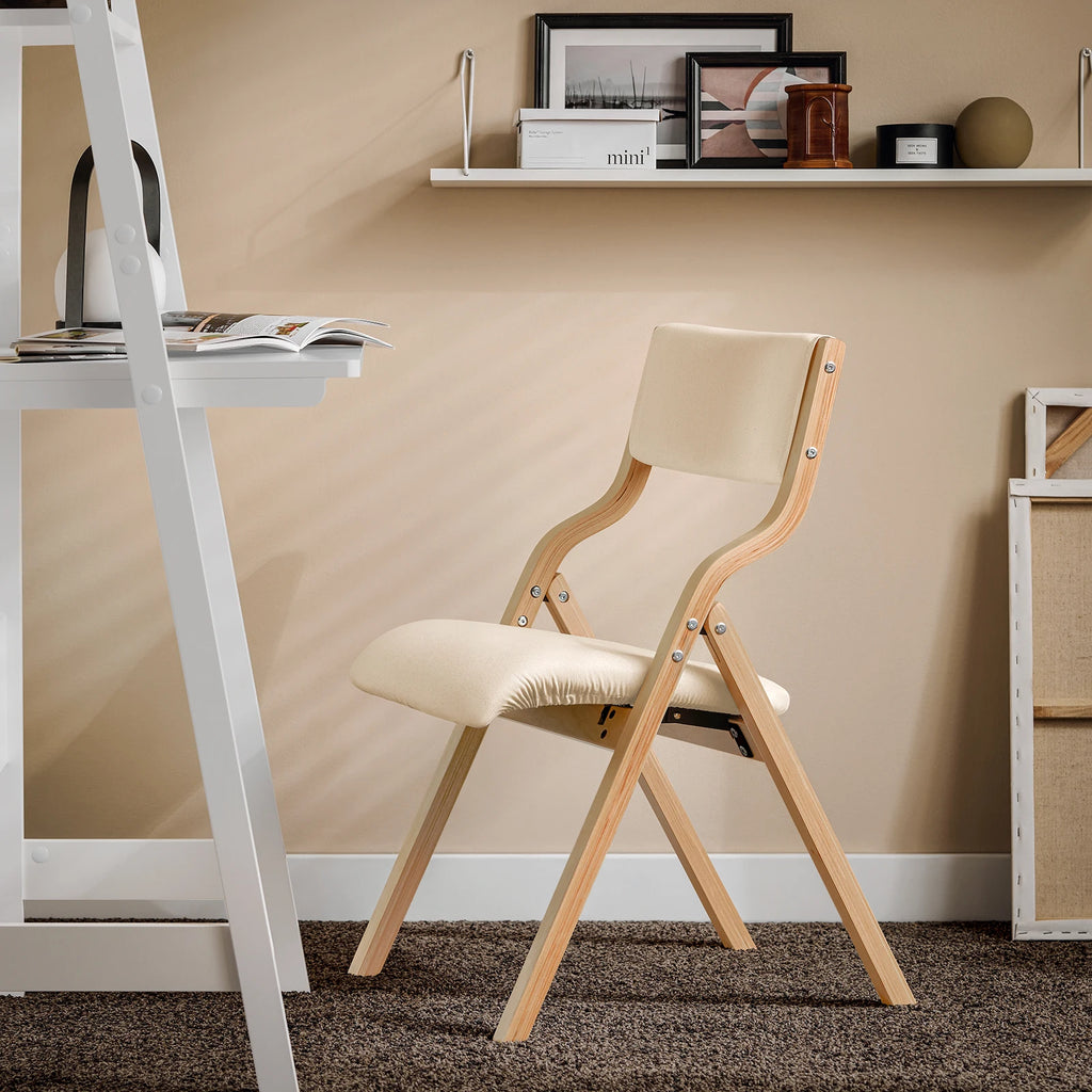 SoBuy FST40 Folding Chair Dining Chair Kitchen Chair with Upholstered Seat and Backrest