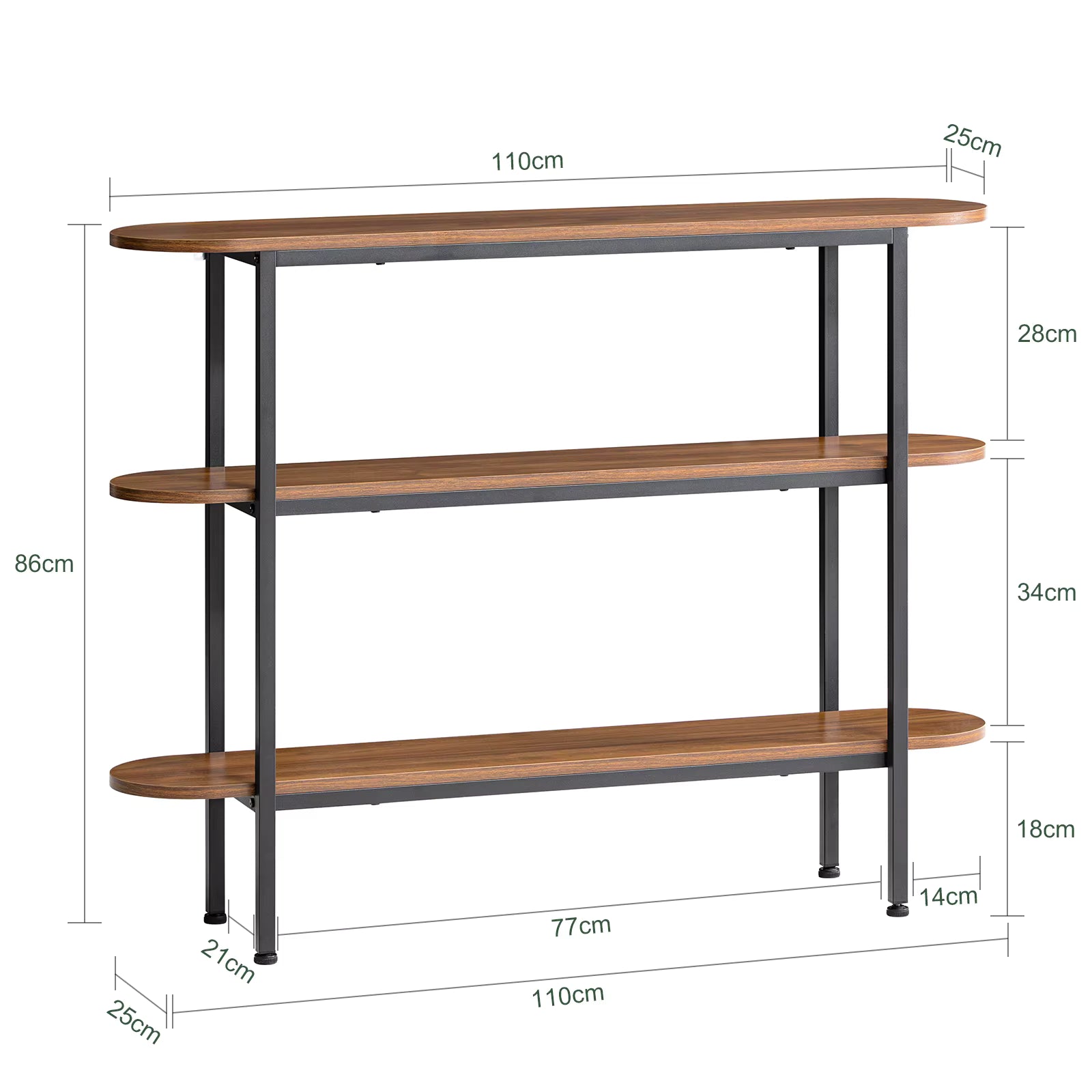 Sobuy Fsb67-Ws Console Table Hallway Table Sideboard Narrow Side Table Sofa Table Decorative Table W X H X D Approx: 110X86X25Cm