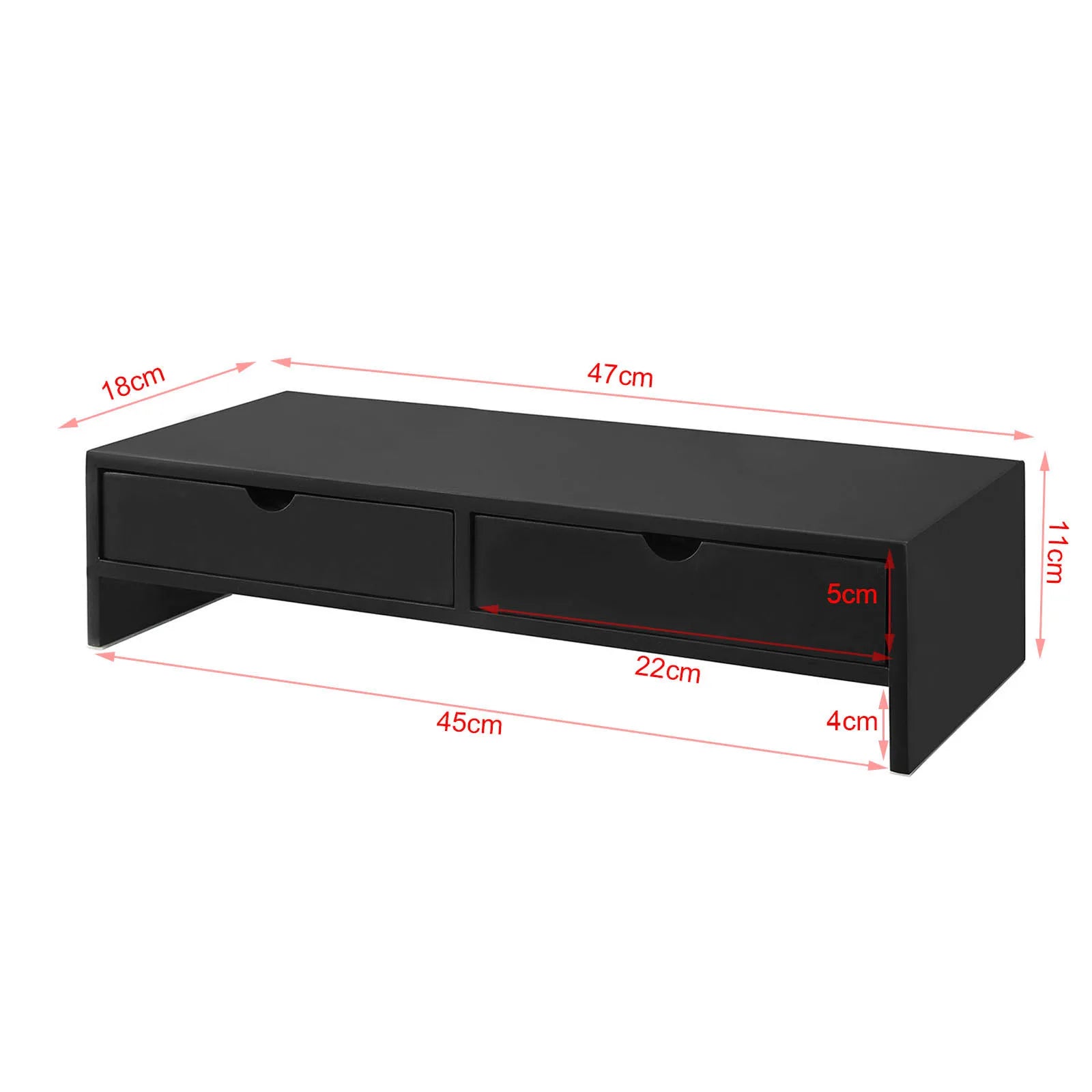 SoBuy BBF02 monitor screen stand, monitor riser with 2 drawers, WDH approx. 47x11x18cm