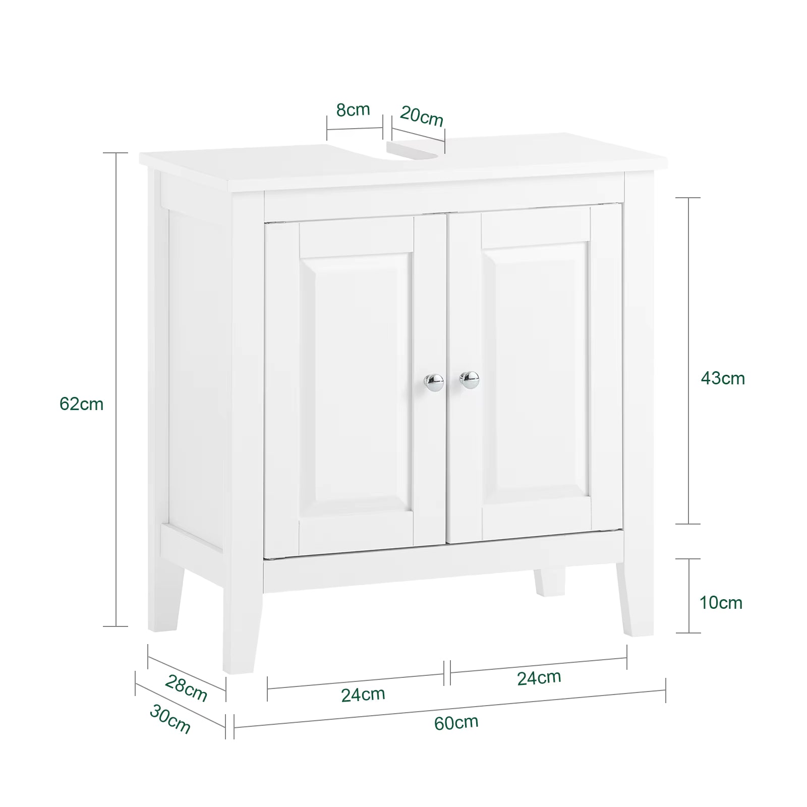 SoBuy FRG202 washbasin under wardrobe bath wardrobe vanity Under wardrobe bath furniture BHT approx.: 60x62x30cm