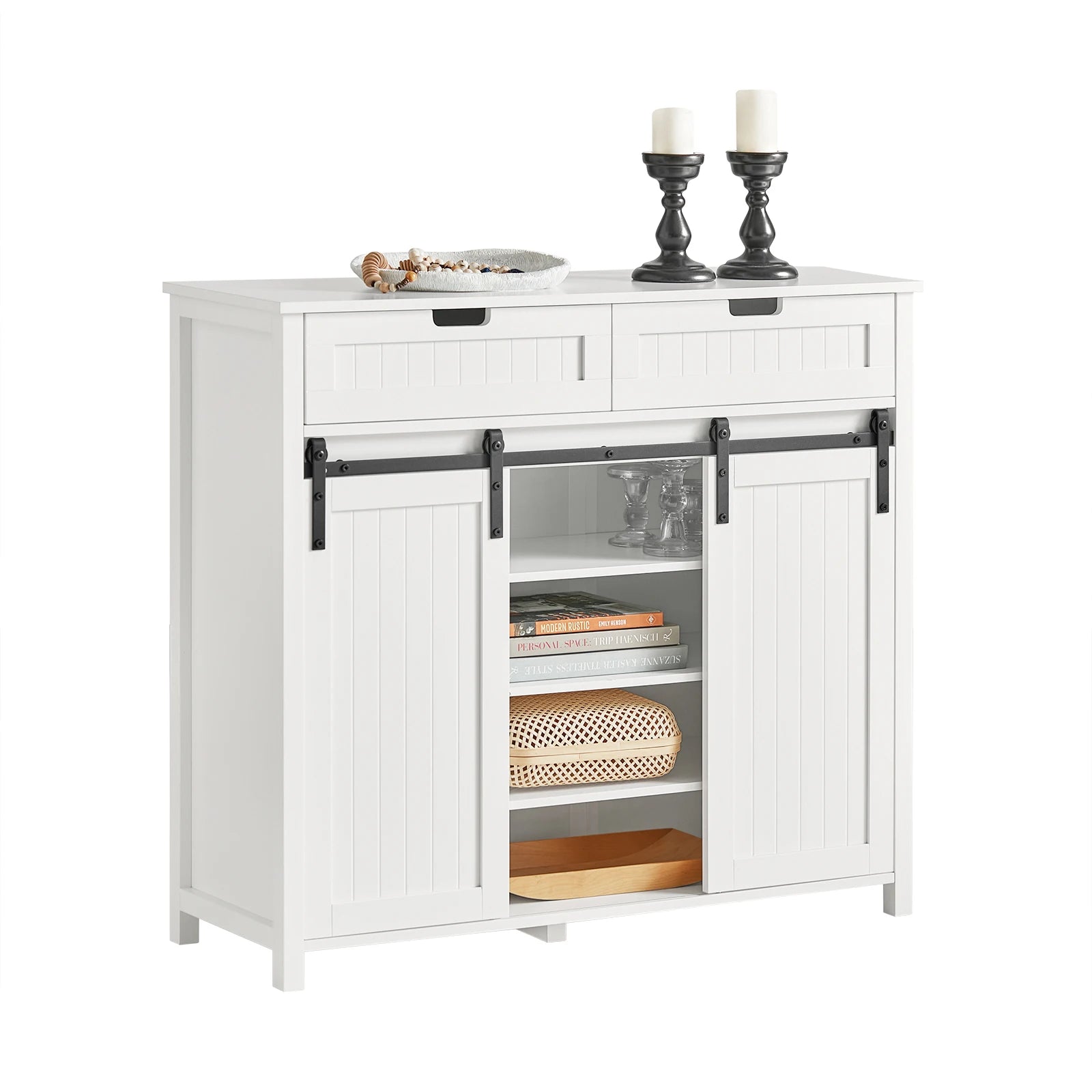 SoBuy FSB74-W kitchen wardrobe sideboard with sliding doors wardrobe buffet storage s wardrobe dresser White BHT approx: 104x93x35cm
