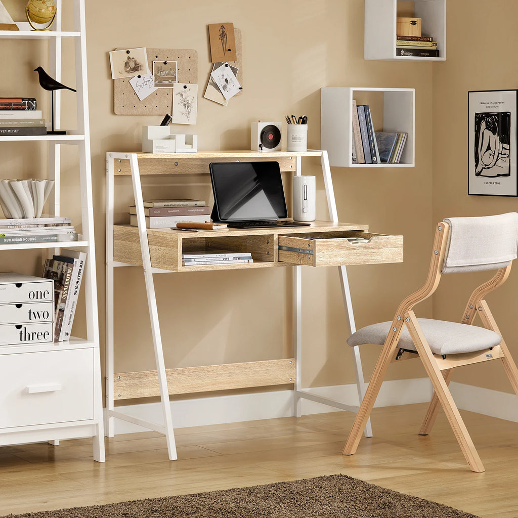 SoBuy FWT63-N Desk with tray computer table work table office table table with drawer