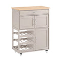 SoBuy FKW45-KA kitchen cart with one drawer, khaki, 67x38x86 cm, modern design