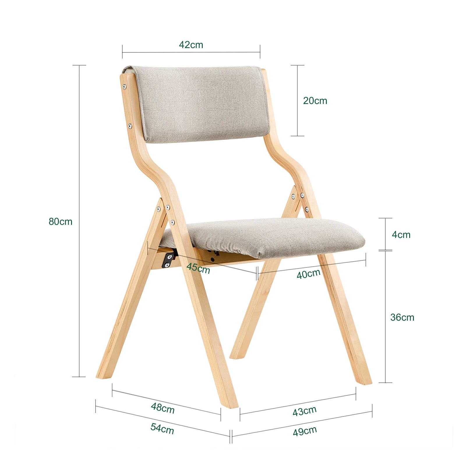 SoBuy FST40 Folding Chair Dining Chair Kitchen Chair with Upholstered Seat and Backrest