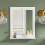 Miroir mural anthracite avec tablette