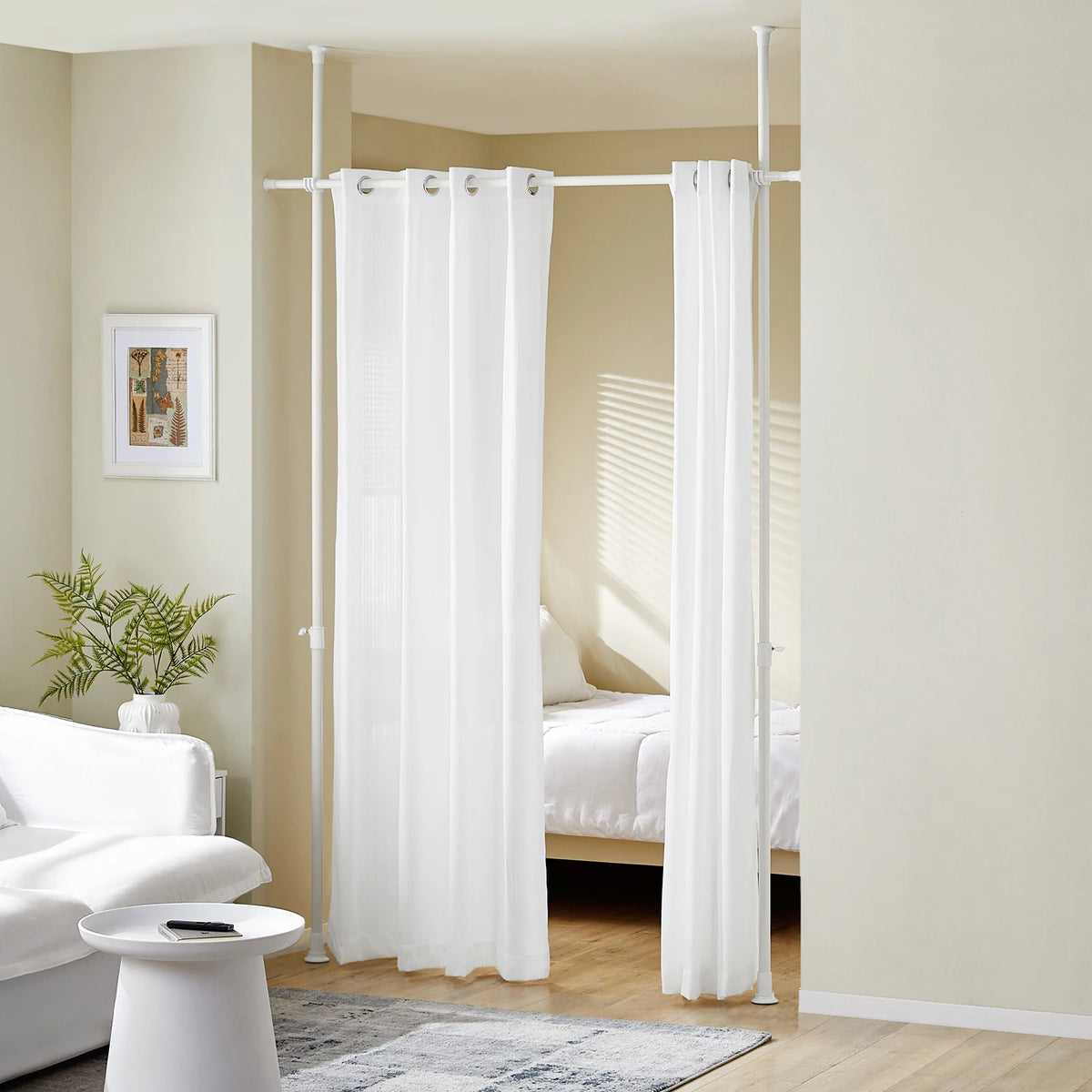 SoBuy KLS12 Adjustable Darkening curtains with curtains Bar Without Drilling Bedroom living room