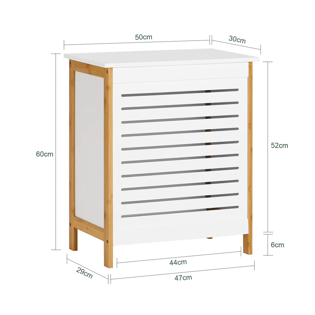 SoBuy FSS66-WN Laundry chest laundry basket laundry collector laundry bin with lid laundry box white natural