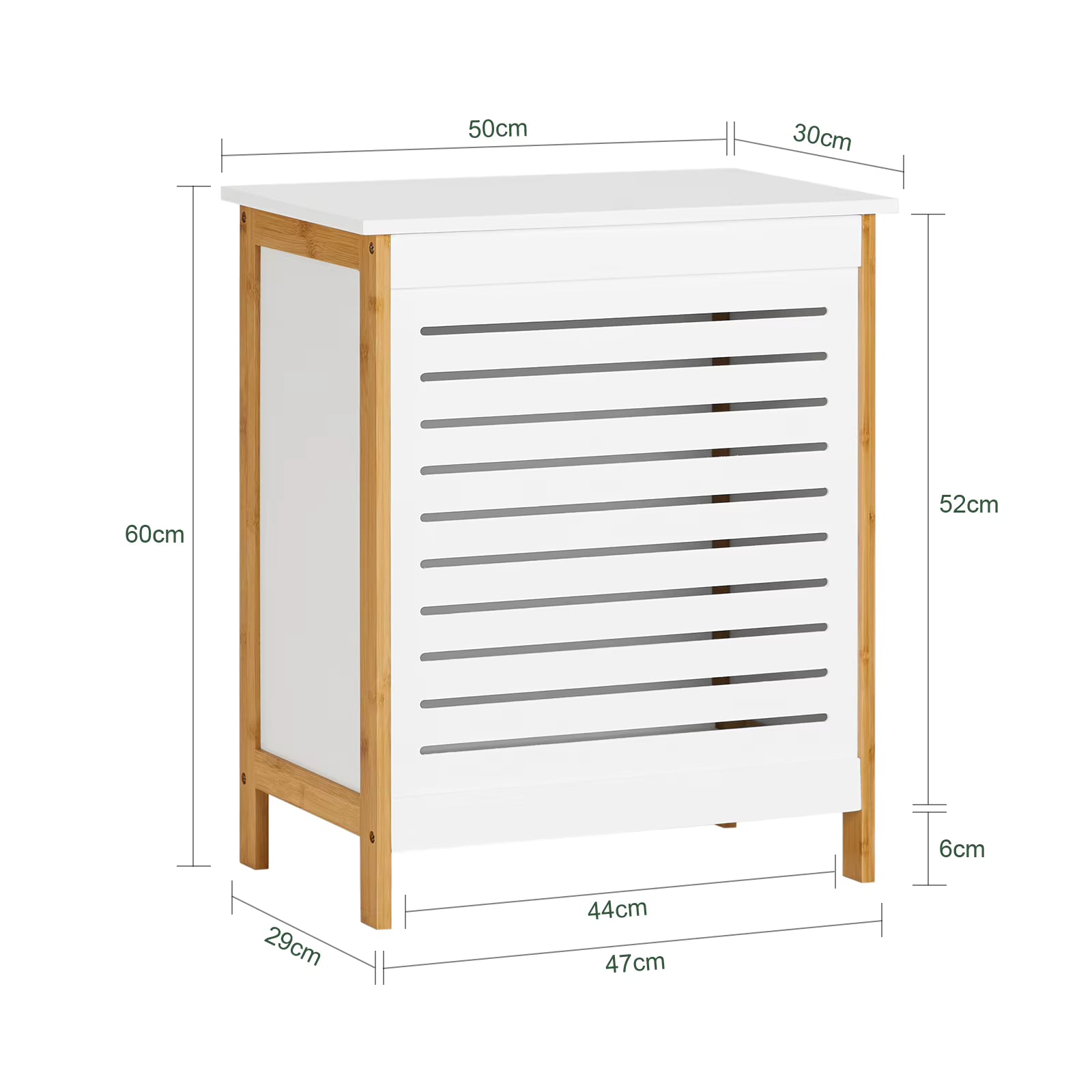 SoBuy FSS66-WN Laundry chest laundry basket laundry collector laundry bin with lid laundry box white natural