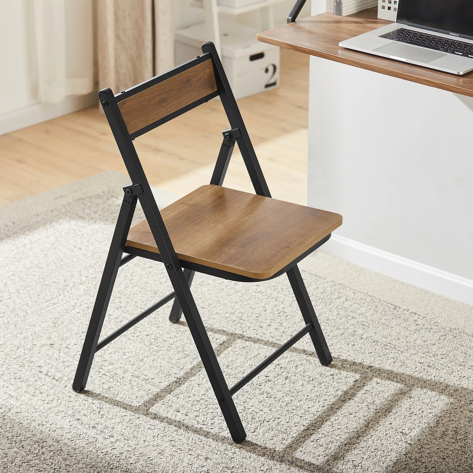 SoBuy FST88-PF Office Chair Folding Chair Kitchen chair Seat Height 43cm Vintage Measurements approx. 46x80x48cm