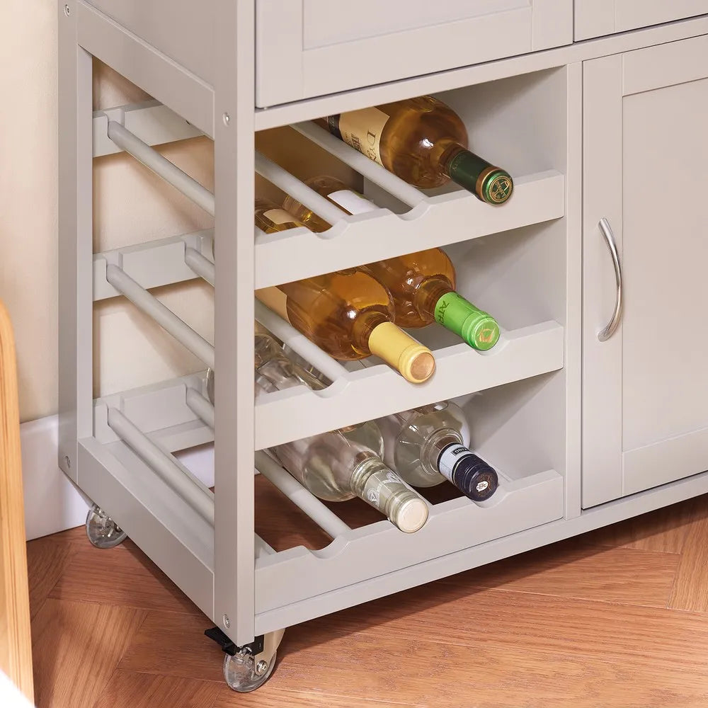 SoBuy FKW45-KA kitchen cart with one drawer, khaki, 67x38x86 cm, modern design