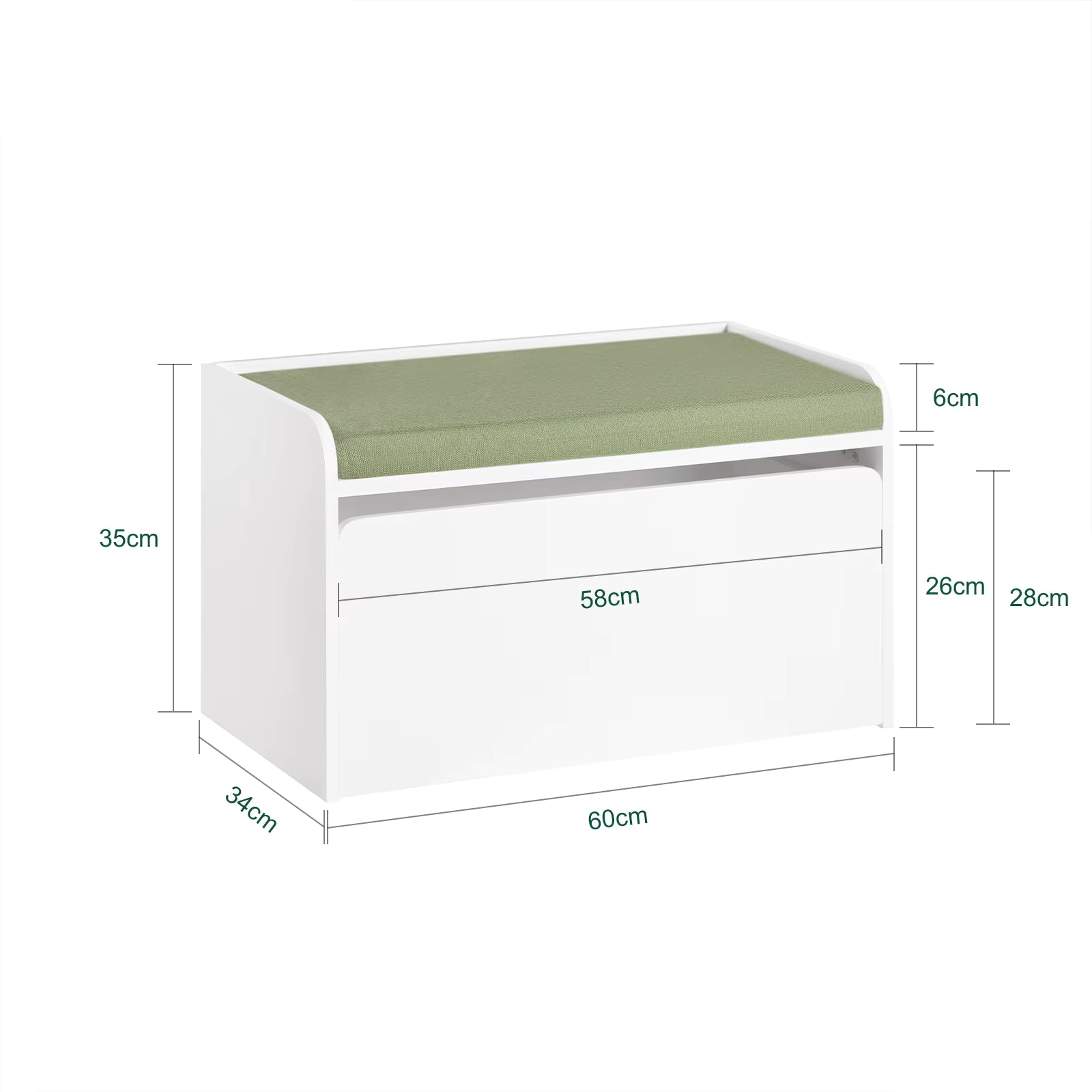 SoBuy KMB80-W Kids Bench with Storage Practical toys & shoes storage box with Comfortable seat cushion