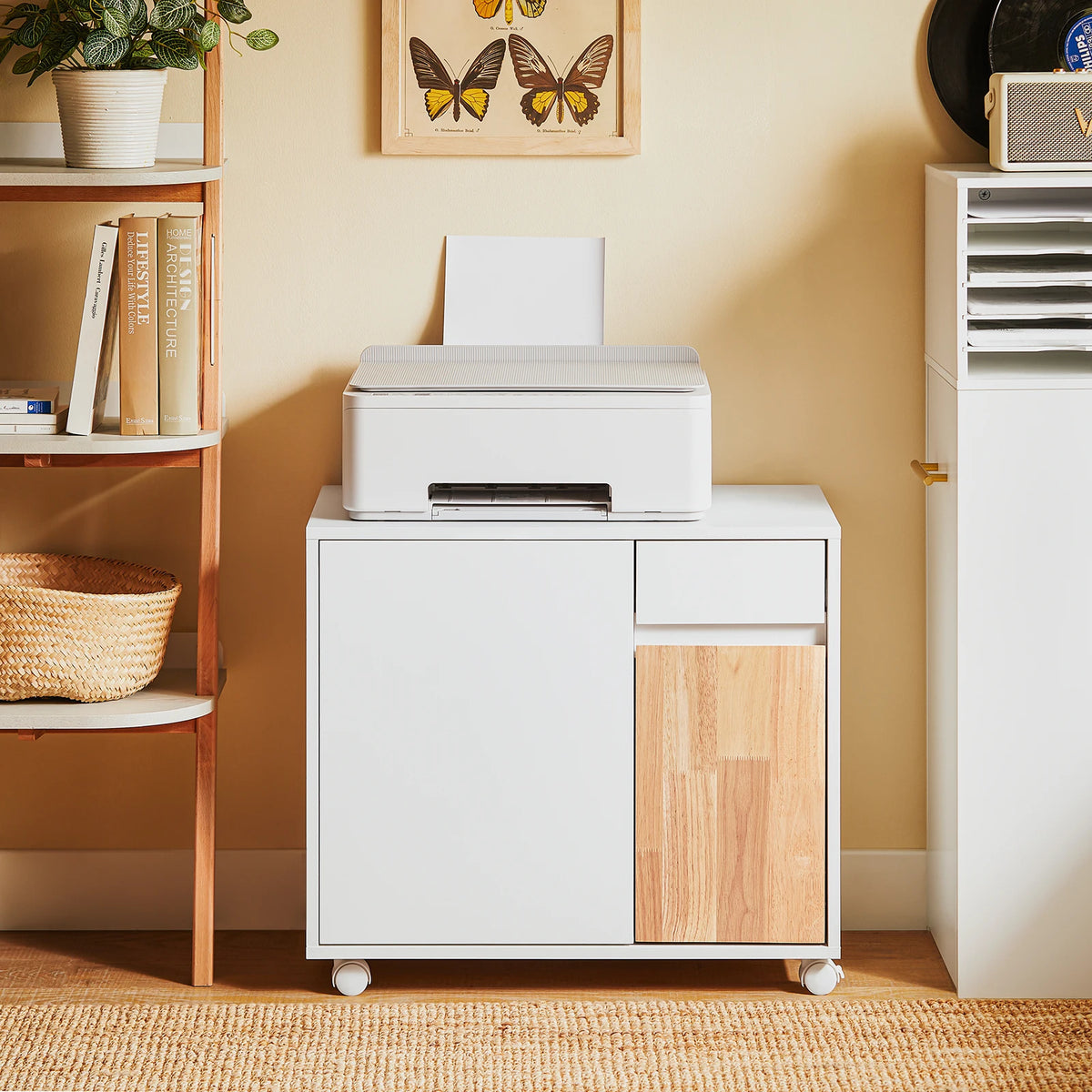 SoBuy ASK04-WN files wardrobe file wardrobe dare printer table printing stand roll container warehouse wardrobe wardrobe for office