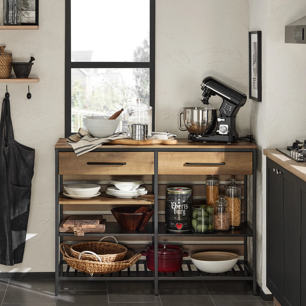 SoBuy FSB85-PF Kitchen Island Kitchen Rack kitchen Cart Sideboard with Drawer and Shelves Dresser Kitchen wardrobe