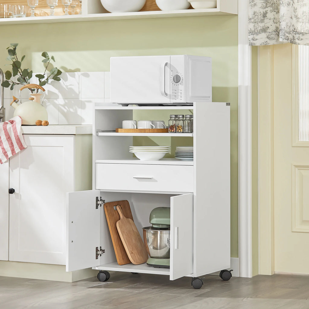 SoBuy FSB09 kitchen wardrobe kitchen cart rolling cabinet drink cart microwave wardrobe with one sliding shelf