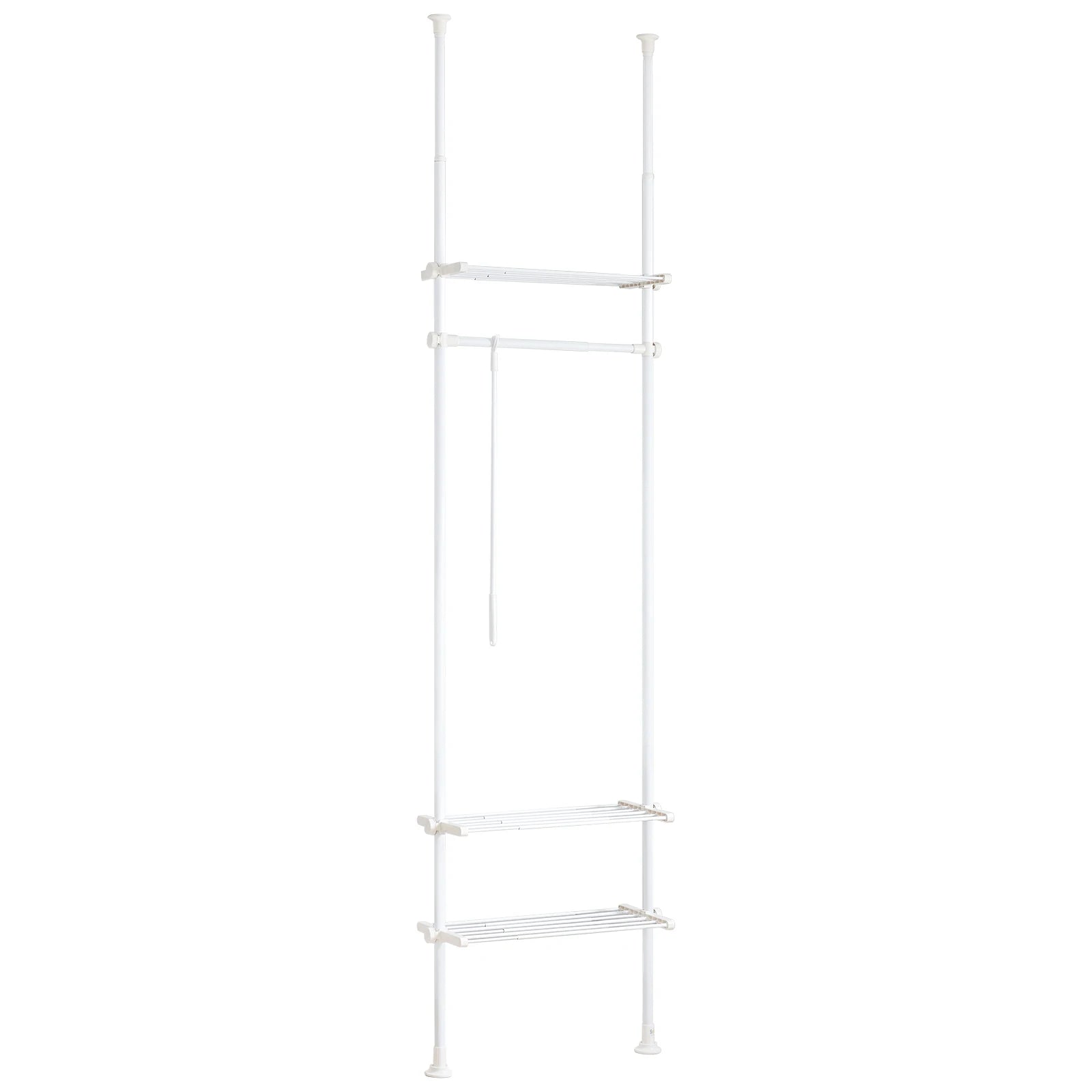 SoBuy KLS07 Telescopic Bar dresses stand with 1 dresses Bar and 3 Stays Telescopic Wardrobe System