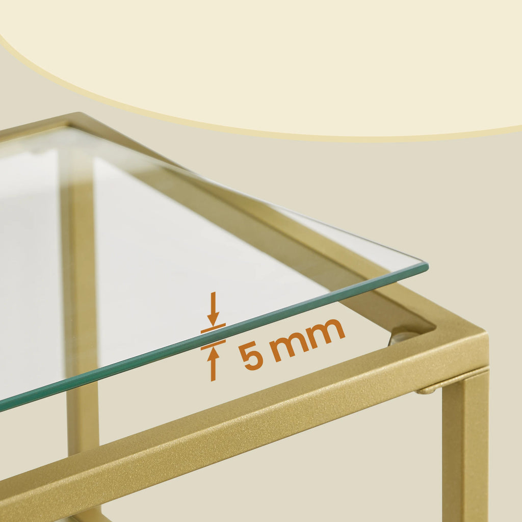 VASAGLE Table Console, Dessus en Verre Trempé, Montage Facile