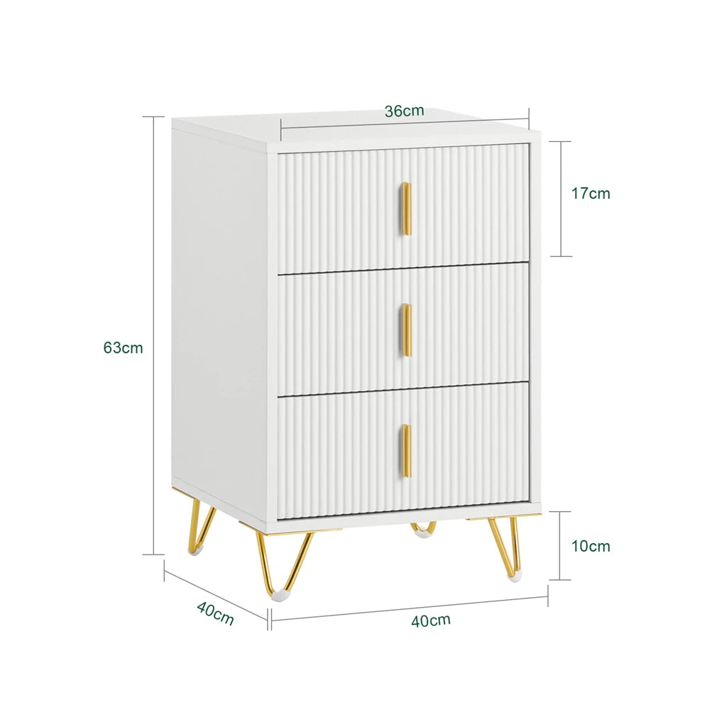 SoBuy FBT115-L 3 drawer bedside table for box spring bed sofa table side table table phone table bedside cabinet