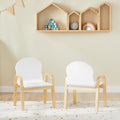 SoBuy KMB24-Wx2 set chair height adjustable chairs with armrests and backrest white seat height 23-35cm
