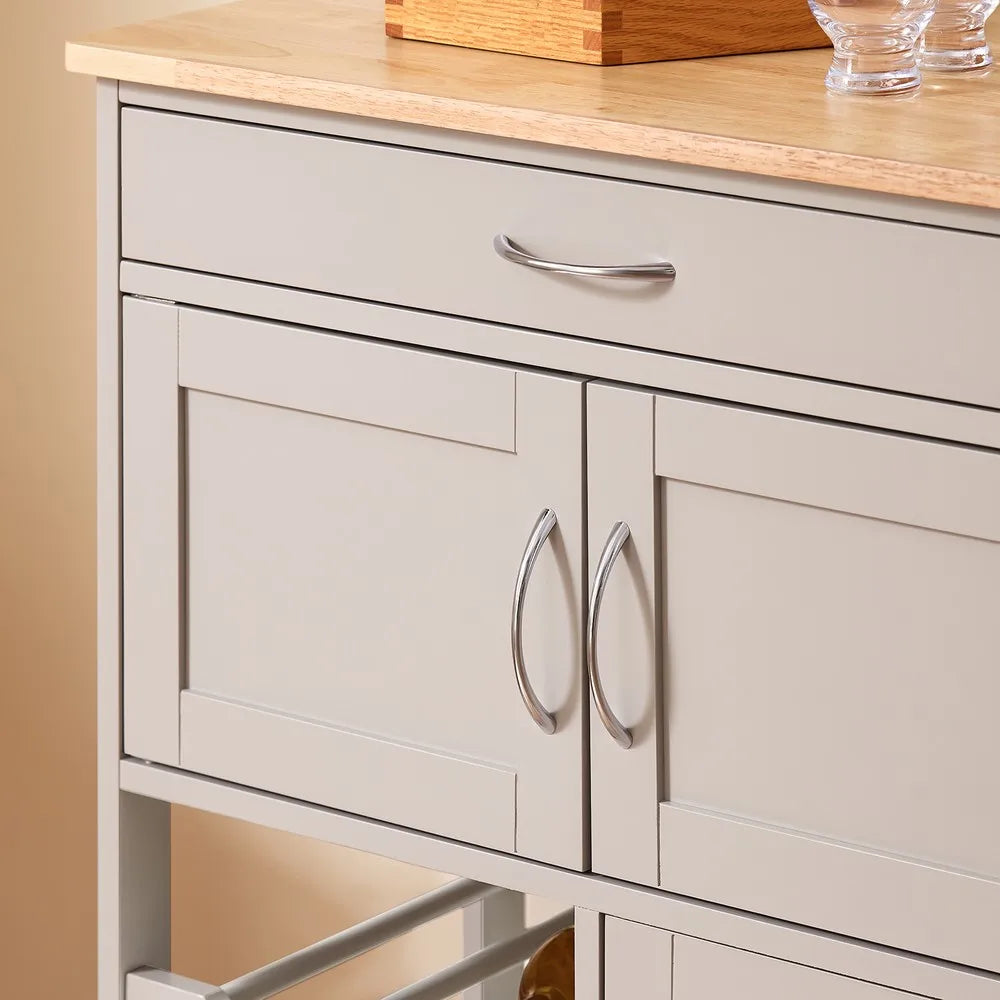 SoBuy FKW45-KA kitchen cart with one drawer, khaki, 67x38x86 cm, modern design