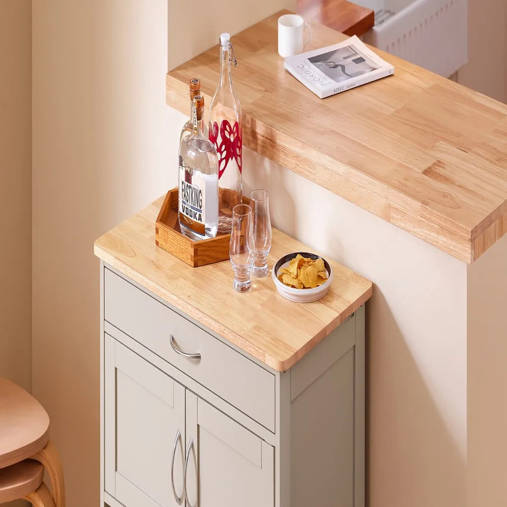 SoBuy FKW45-KA kitchen cart with one drawer, khaki, 67x38x86 cm, modern design