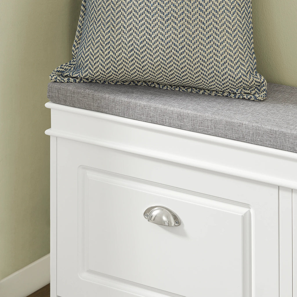 SoBuy FSR64 Shoe dump truck seat chest of drawers bench with seat cushion shoe bench with 2 flaps BHT approx.: 104x52x24cm