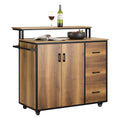Îlot de cuisine sur roulettes – portes, tiroirs, 113 cm