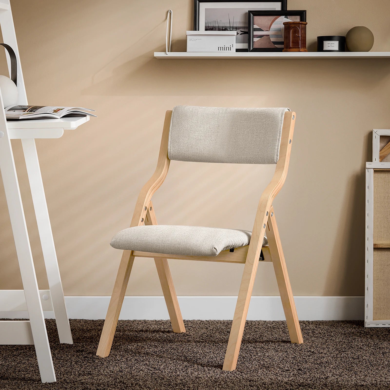 SoBuy FST40 folding chair dining chair kitchen chair with upholstered seat and backrest