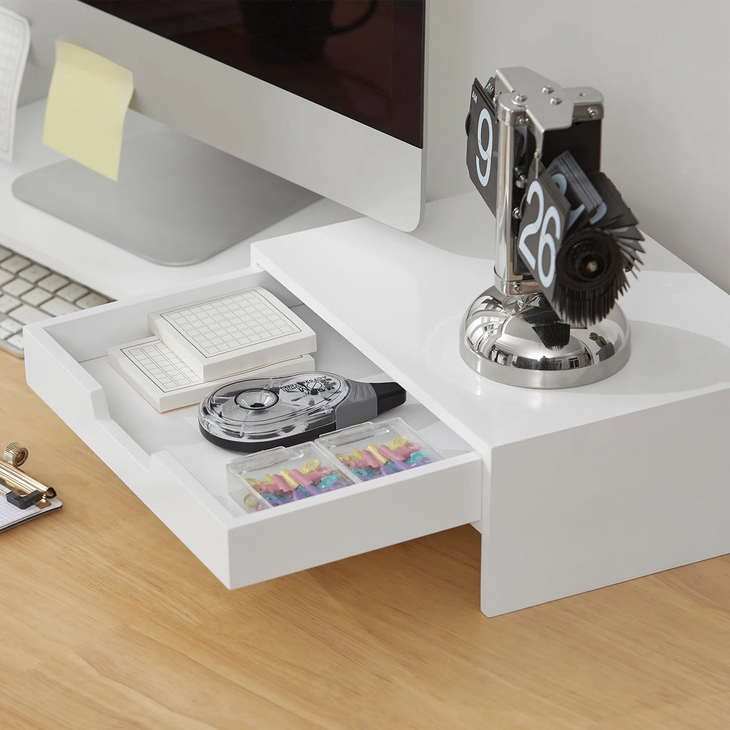 SoBuy BBF04 monitor increase for 2 monitors screen stand with 2 drawer widths adjustable BHT about 60-107x11x22cm