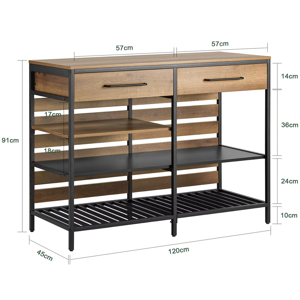 SoBuy FSB85-PF Kitchen Island Kitchen Rack kitchen Cart Sideboard with Drawer and Shelves Dresser Kitchen wardrobe