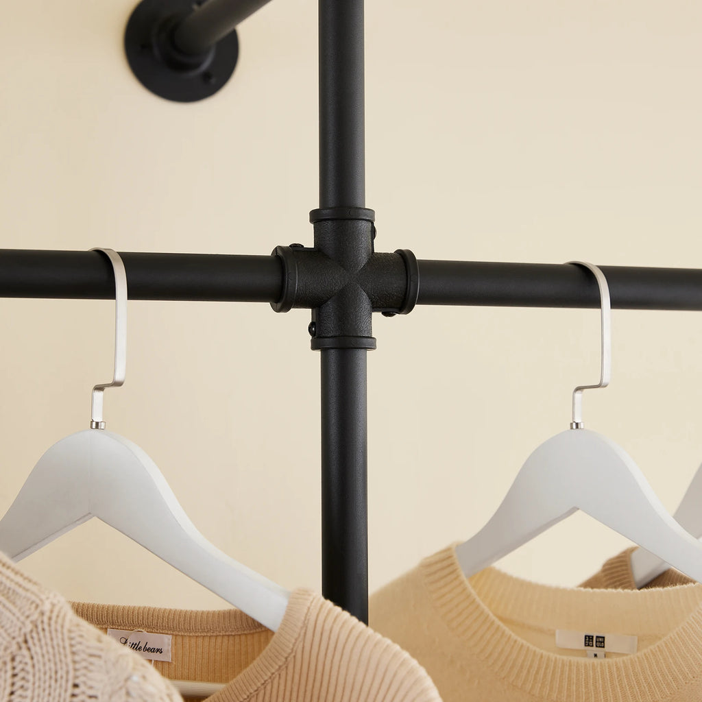 SoBuy KLS18-SCH wall mounted dresses stand with 3 dresses rods & 3 MDF storage space-saving open dresses cabinet