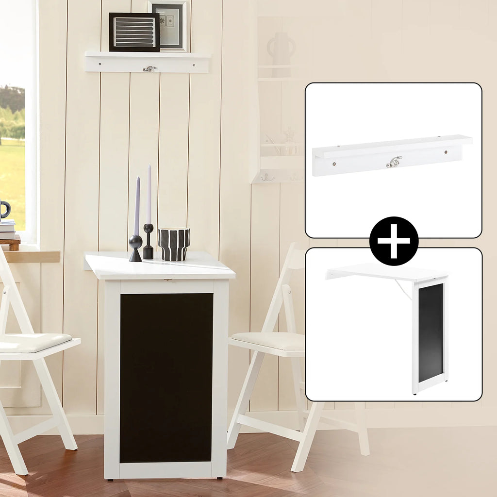 SoBuy FWT20-W Wall Table Folding Table dining table Kitchen Table Memoboard BHT: 50x76x75cm