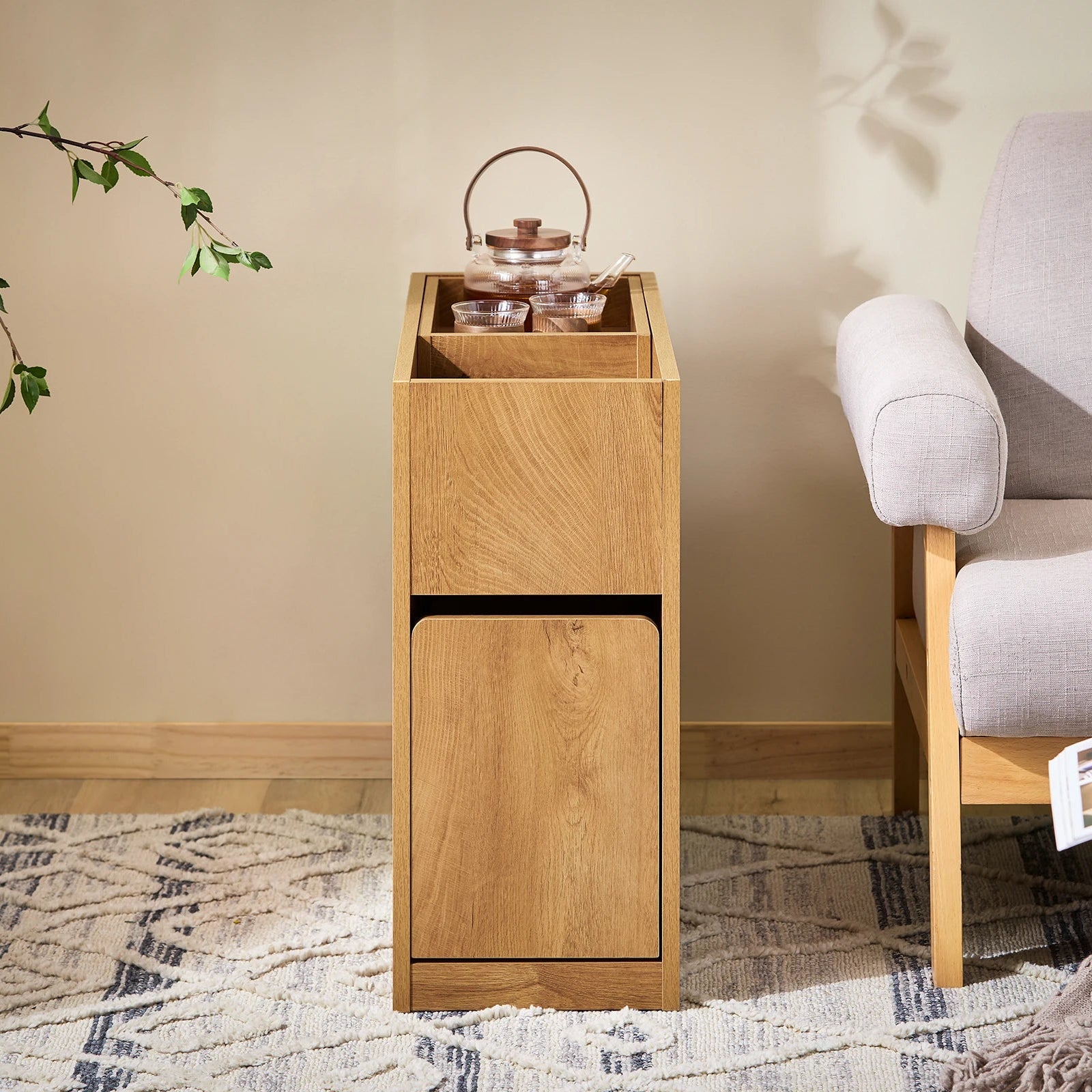 SoBuy FBT158-N Narrow side table Space Saving bedside table Sofa Table side table Storage wardrobe wardrobe for office