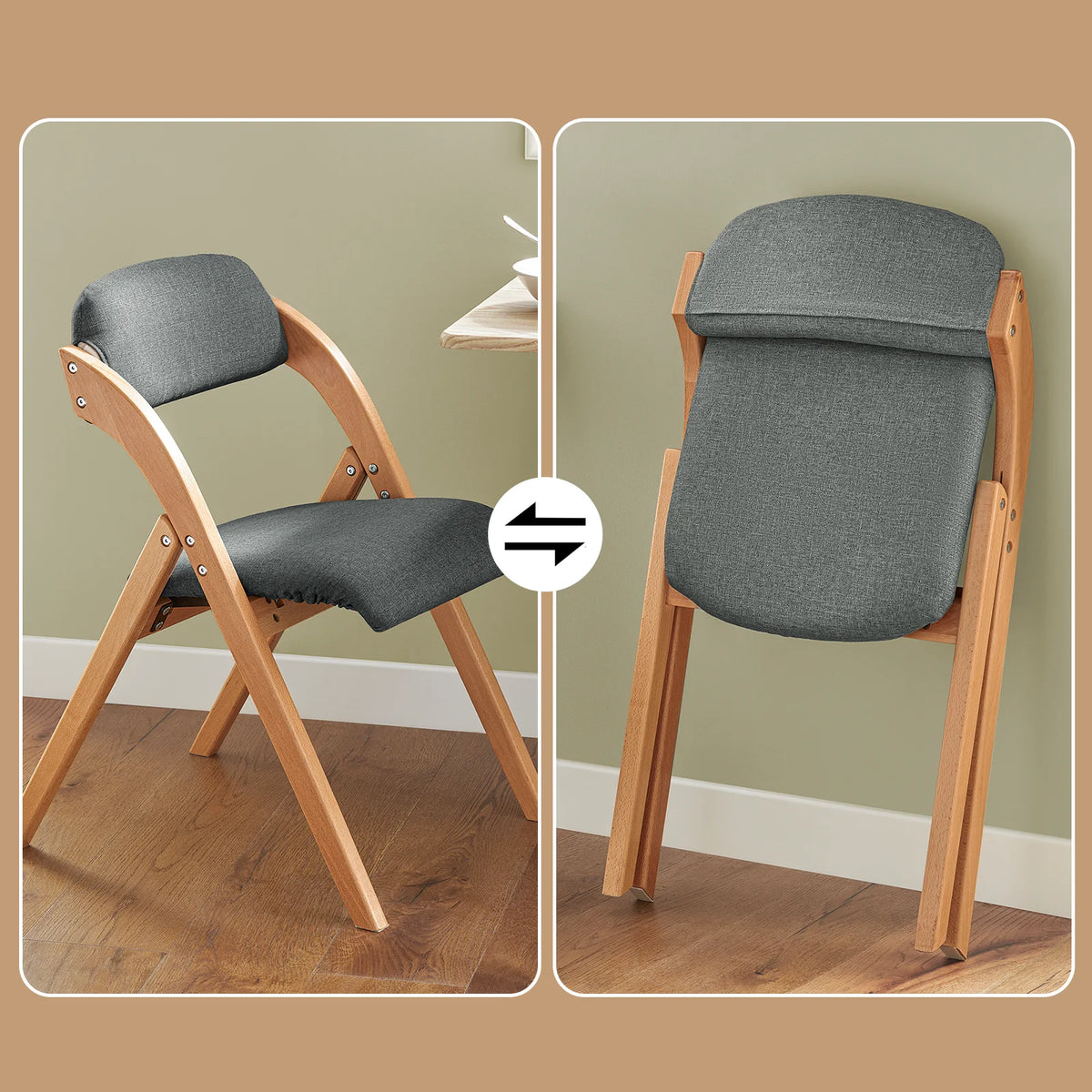 SoBuy FST92 folding chairs kitchen chairs with upholstered seat and backrest seating group Guest chairs