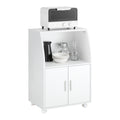 SoBuy FRG241-W Kitchen wardrobe Kitchen Trolley Roll wardrobe Beverage Trolley Microwave wardrobe with 2 shelves and 2 doors