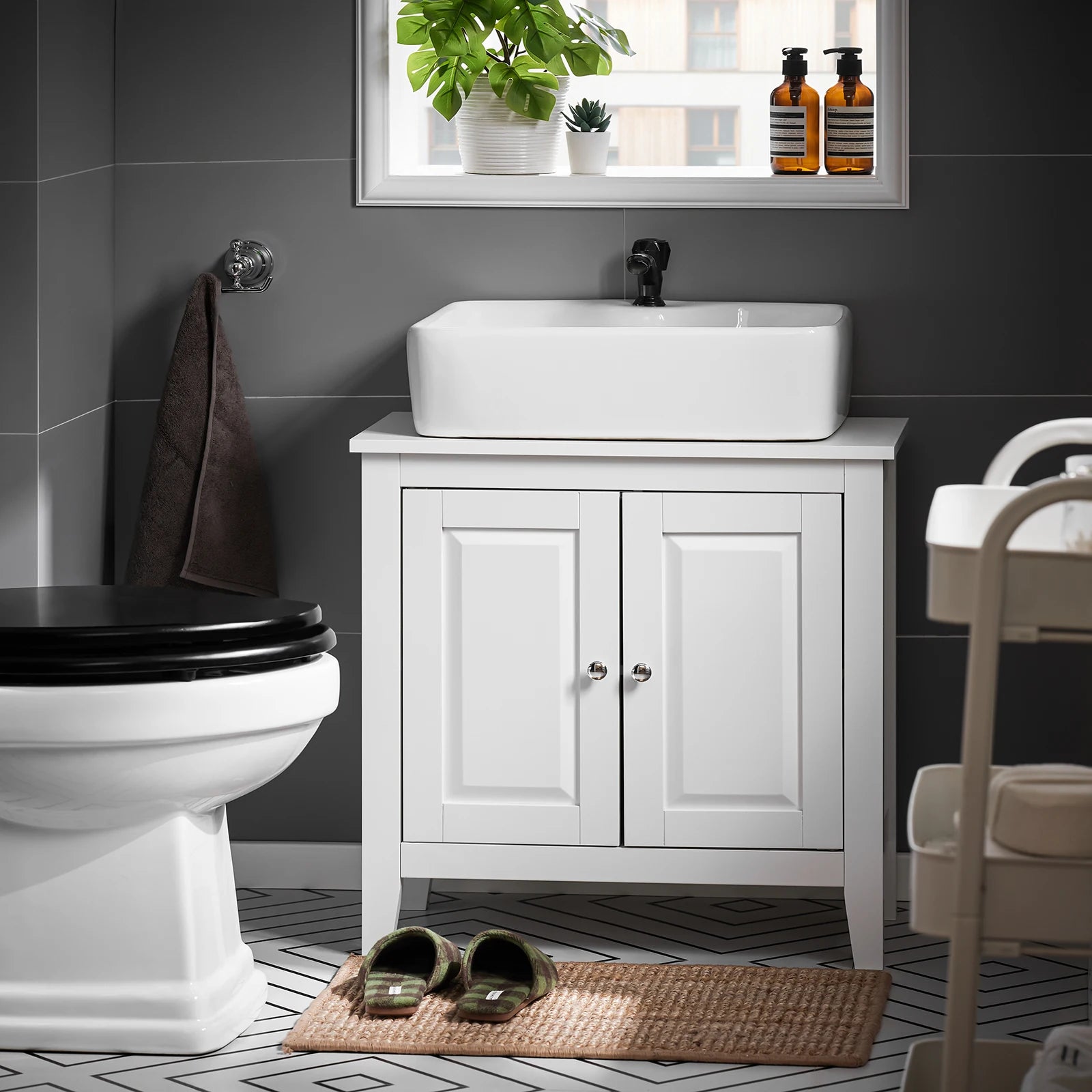 SoBuy FRG202 washbasin under wardrobe bath wardrobe vanity Under wardrobe bath furniture BHT approx.: 60x62x30cm