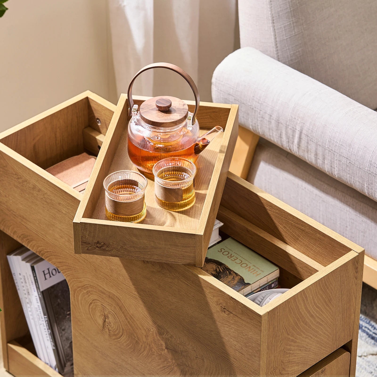 SoBuy FBT158-N Narrow side table Space Saving bedside table Sofa Table side table Storage wardrobe wardrobe for office