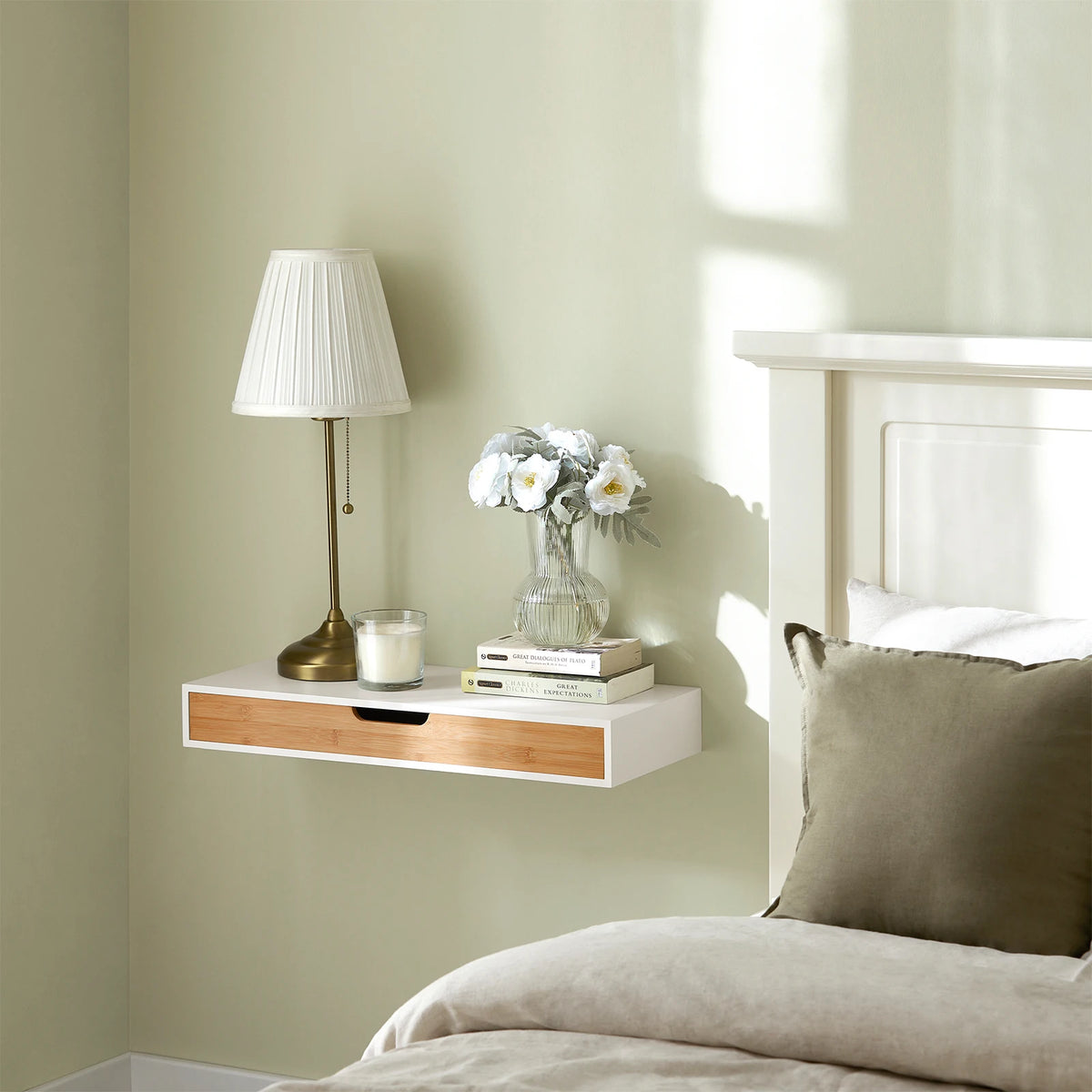 SoBuy FRG93-WN Suspended Rack Wall Cabinet Hanging wardrobe Wall drawer Hanger No Matter B 60cm