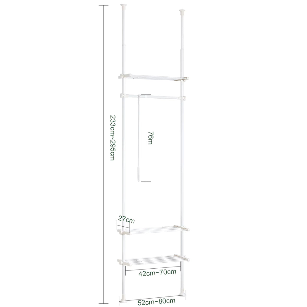 SoBuy KLS07 Telescopic Bar dresses stand with 1 dresses Bar and 3 Stays Telescopic Wardrobe System
