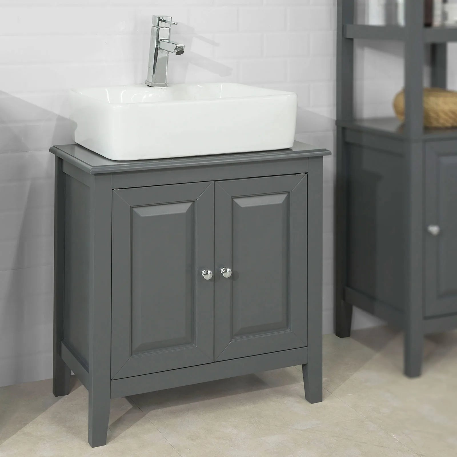 SoBuy FRG202 washbasin under wardrobe bath wardrobe vanity Under wardrobe bath furniture BHT approx.: 60x62x30cm