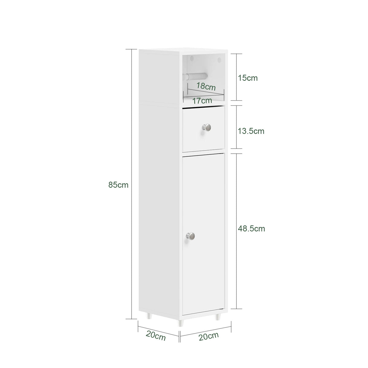 Meuble à papier toilette compact