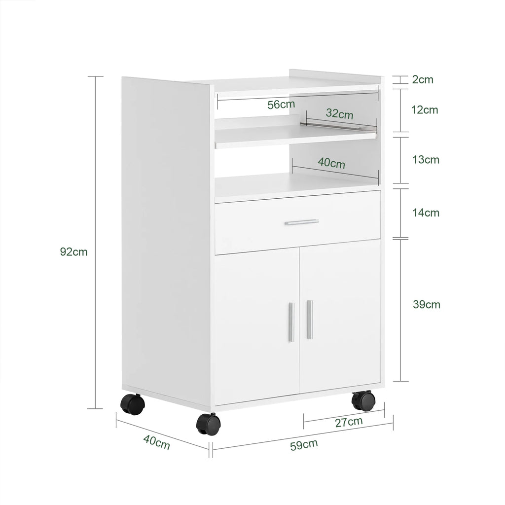 SoBuy FSB09 kitchen wardrobe kitchen cart rolling cabinet drink cart microwave wardrobe with one sliding shelf