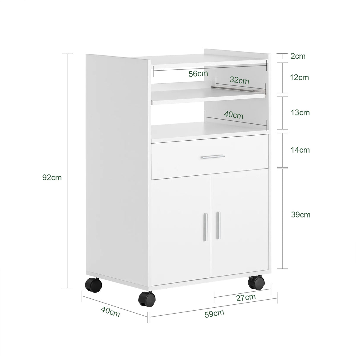 SoBuy FSB09 kitchen wardrobe kitchen cart rolling cabinet drink cart microwave wardrobe with one sliding shelf